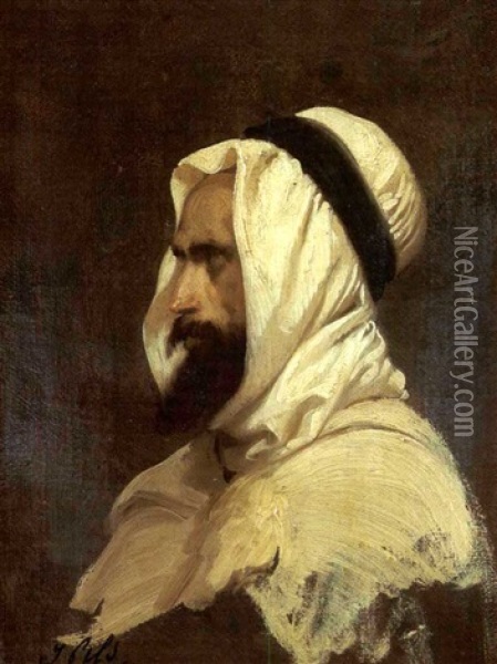 Etude De Tete D'arabe Oil Painting - Isidore Alexandre Augustin Pils