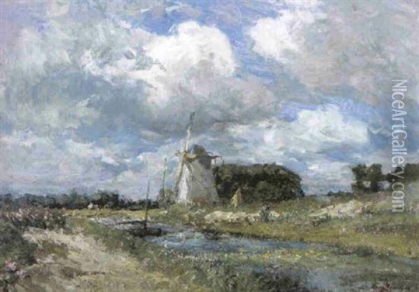 Le Moulin Dans La Bruyere Oil Painting - Franz Courtens