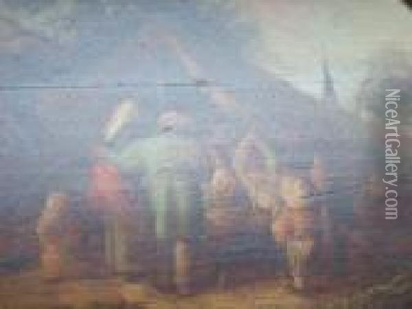 Peasants
 Merry Making Oil Painting - Adriaen Brouwer