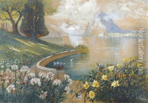 Blick Auf Den Luganer See Oil Painting - Gerolamo Varese