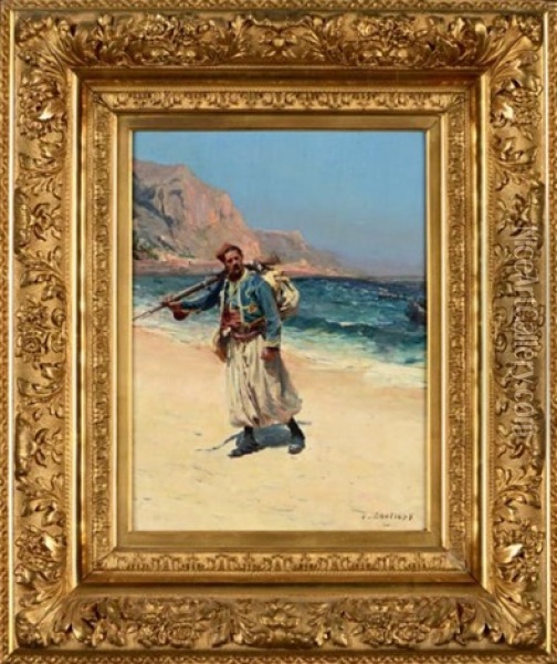 Zouave Au Bord De La Mer D'orient Oil Painting - Paul Emile Boutigny