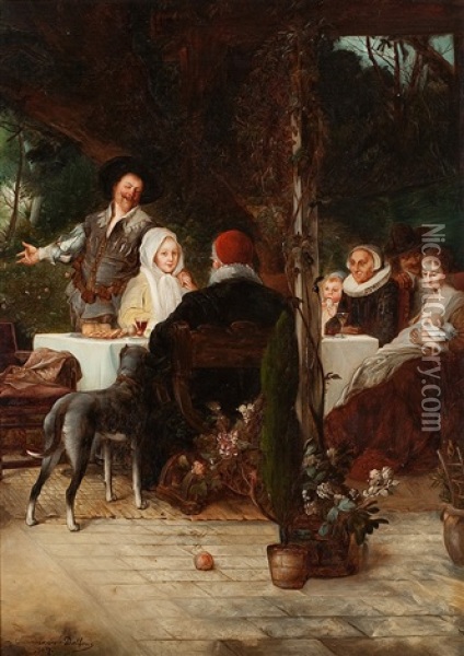 Die Brautwerbung Oil Painting - C. Timmann-Delfow