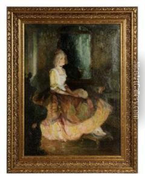 Colonial Belle Oil Painting - Walter G. Ratterman