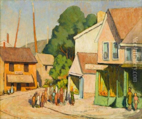 Street By The Harbor Oil Painting - Yarnall Abbott
