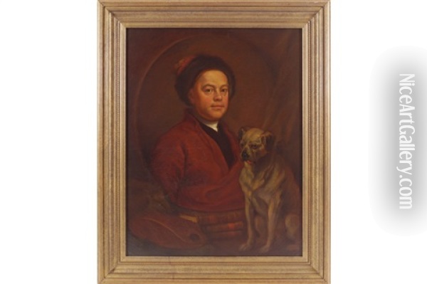 Man And Dog Oil Painting - William Hogarth