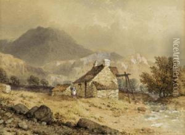 A. Penley Upland Landscapes Oil Painting - Edwin Austin Abbey