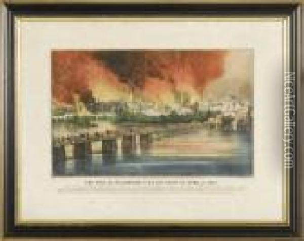 The Fall Of Richmond Va Oil Painting - Currier & Ives Publishers