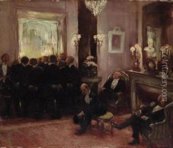 At The Ball
Signed 'gaston Latouche' (lower Left) Oil Painting - Gaston de Latouche