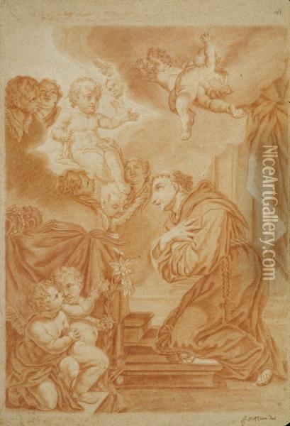 Hl. Antonius Von Padua Mit Dem Jesuskind Oil Painting - Georg Christoph Kilian