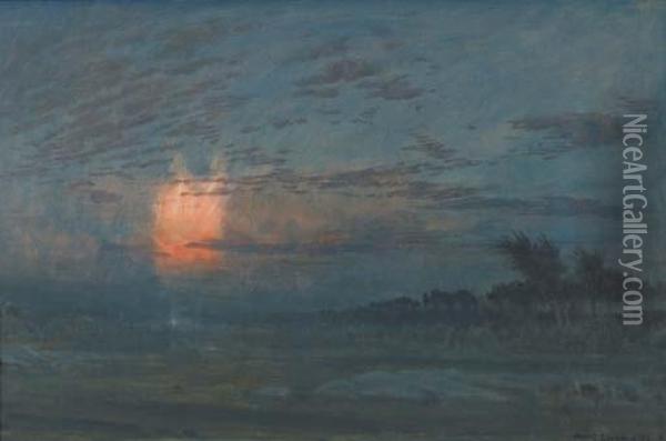 A Night In The Camp Of Israel Oil Painting - Albert Goodwin