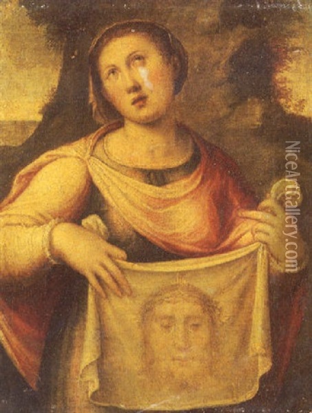 Sainte Veronique Oil Painting - Lucca Longhi