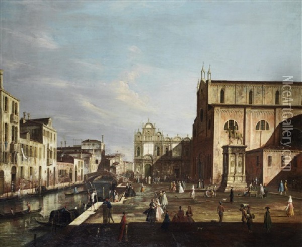 The Campo Di San Giovanni E Paolo, Venice Oil Painting -  Master of the Langmatt Foundation Views