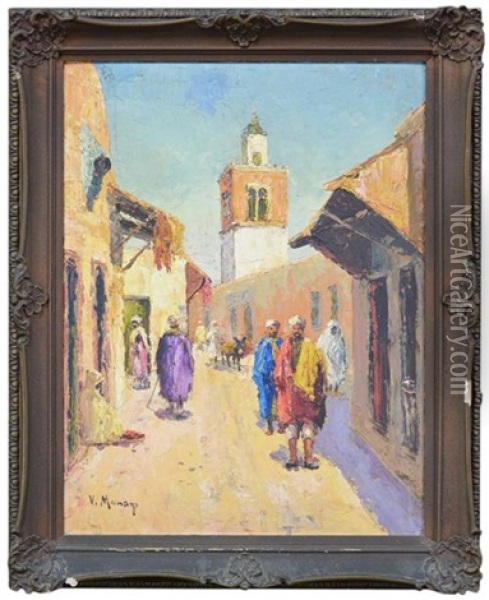Street Scene, Morocco Oil Painting - Vincent Manago