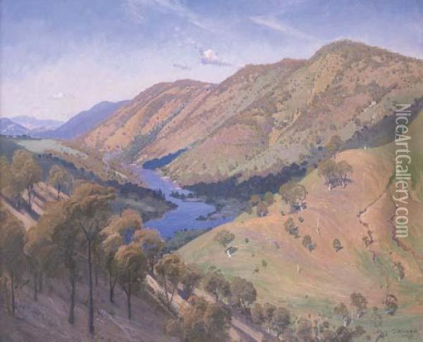 Cotter And Murrumbidgee Rivers Oil Painting - Elioth Gruner