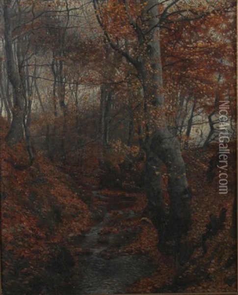 Forest Landscape Oil Painting - Jens Thomsen Jensen