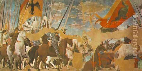 Battle between Constantine and Maxentius Oil Painting - Piero della Francesca