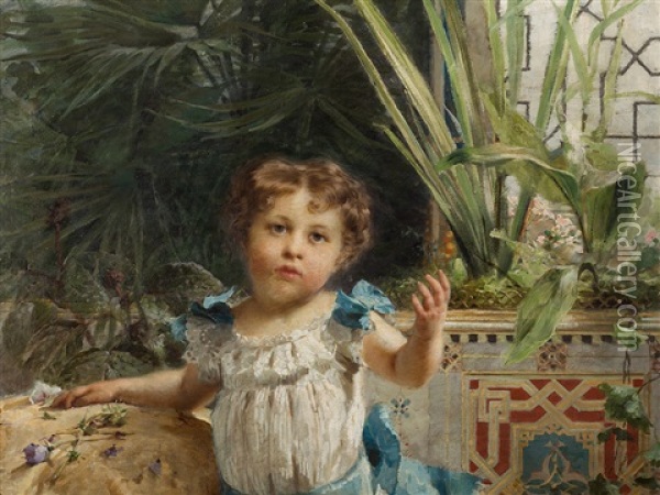 Portrait Of A Child Oil Painting - Francesco Didioni