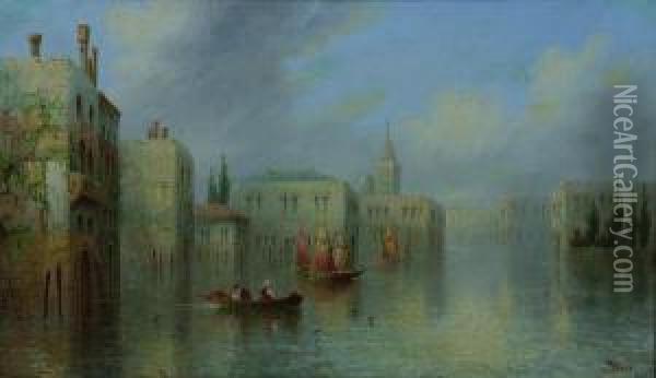 Two Scenes Of Venice Oil Painting - James Salt