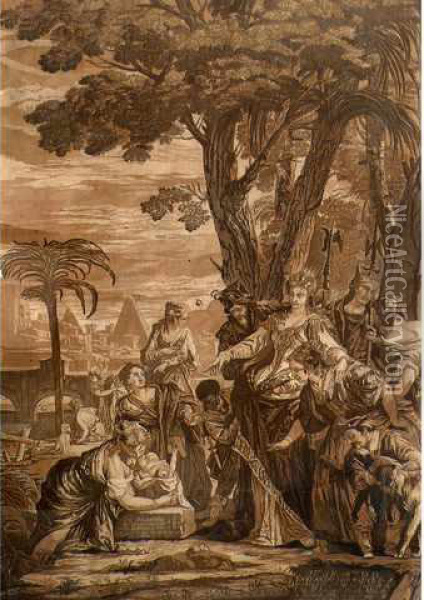 Scene De La Vie De Moise Oil Painting - John Baptist Jackson Of Batersea