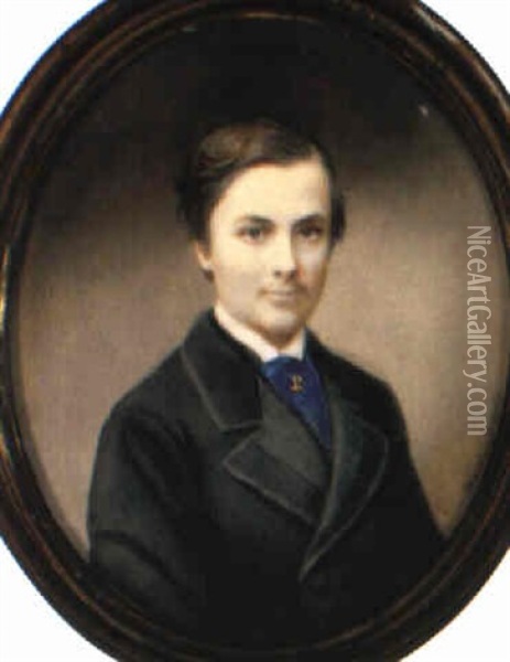 Junger Mann Mit Blauem Jabot Oil Painting - Friedrich Wailand