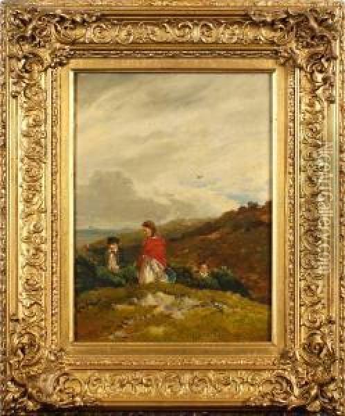 Looking For Linties On Braid Hills Oil Painting - John Watson Mclea