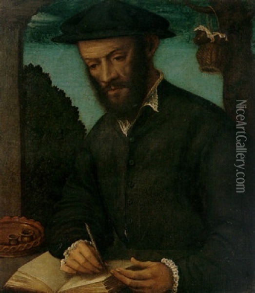 Portrait Of A Scribe Oil Painting - Vittore di Matteo Belliniano