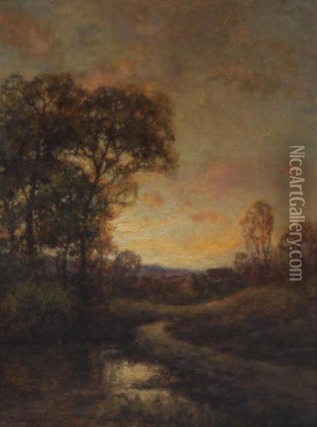 Sunset In Jersey Oil Painting - Charles P. Appel