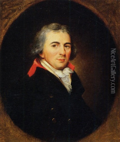 Portrait Of A Gentleman In Hunting Jacket Oil Painting - Benjamin Marshall
