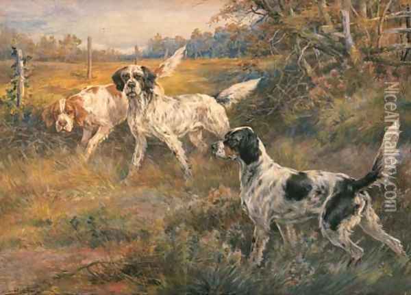 Three Setters Oil Painting - Edmund Henry Osthaus