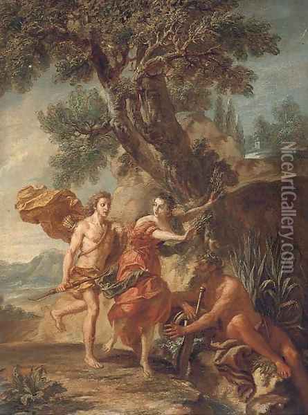 Daphne and Apollo Oil Painting - Francesco Zuccarelli