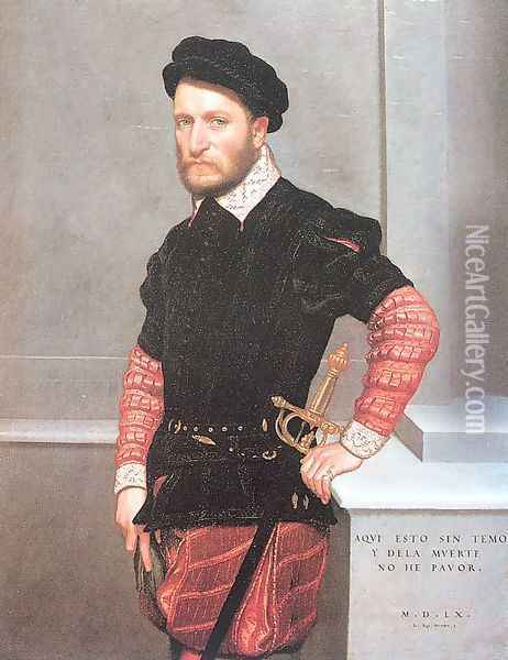 Don Gabriel de la Cueva, Count of Albuquerque 1560 Oil Painting - Giovanni Battista Moroni