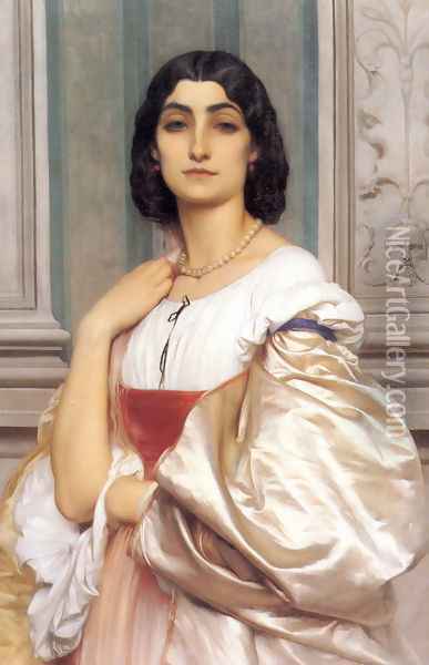 A Roman Lady (or La Nanna) Oil Painting - Lord Frederick Leighton