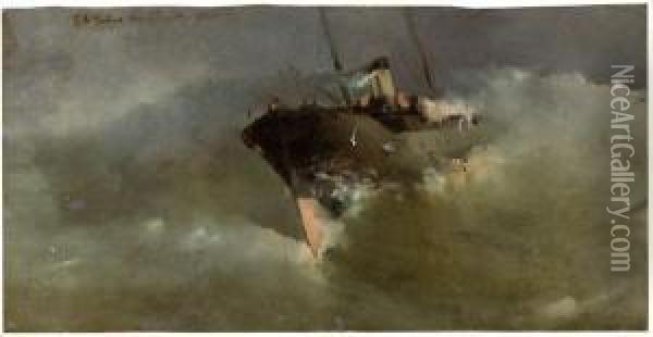 Piroscafo Nella Tempesta Oil Painting - Giulio Artistide Sartorio
