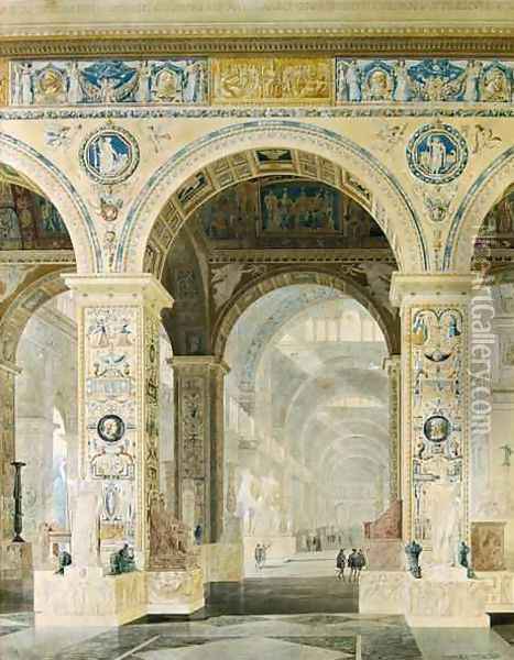 Interior View of the Louvre Oil Painting - Charles Percier