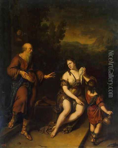 Expulsion of Hagar Oil Painting - Willem van Mieris