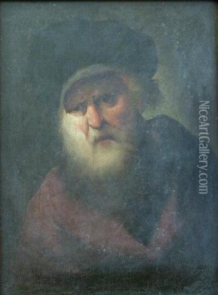 Portrait Of A Bearded Man. Oil Painting - Rembrandt Van Rijn