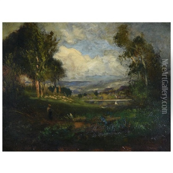 Landscape With Lake Oil Painting - William Keith