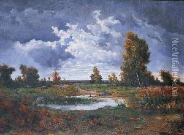 La Mare Oil Painting - Henri Charles Trouville