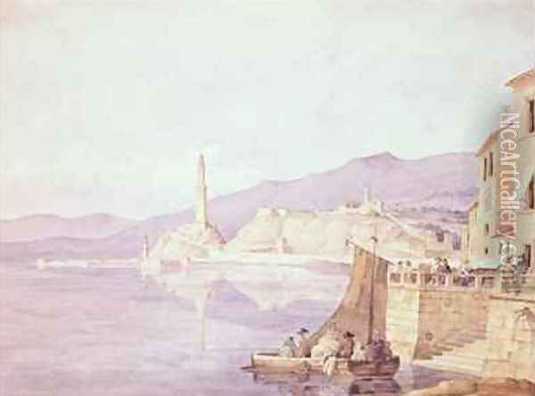 The Harbour at Genoa Oil Painting - Carl Wilhelm Goetzloff