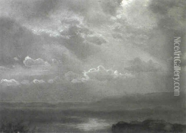Landscape With Clouds Oil Painting - Albert Bierstadt