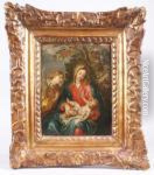 Vierge A L'enfant Avec Sainte Catherine Oil Painting - Pieter Van Avont