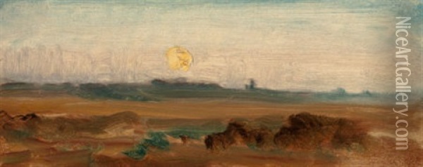Landscape (study) Oil Painting - George Hemning Mason