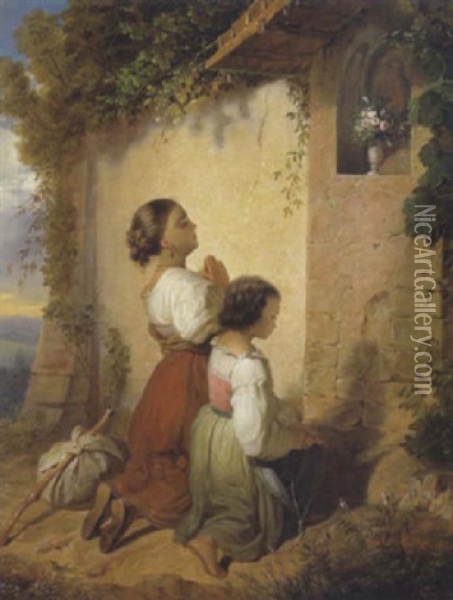 Stille Andacht Oil Painting - Franz Russ the Younger
