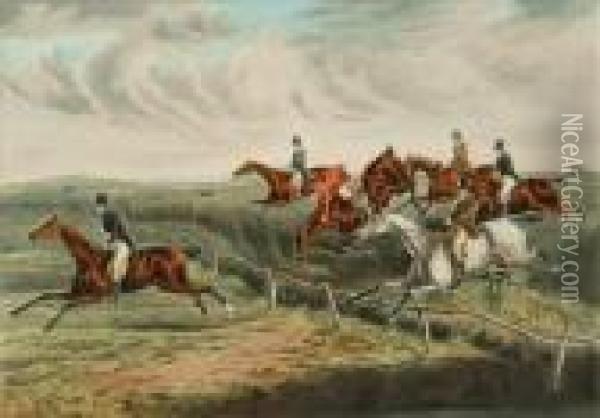 Grand Leicestershire Steeple Chase Oil Painting - Henry Thomas Alken
