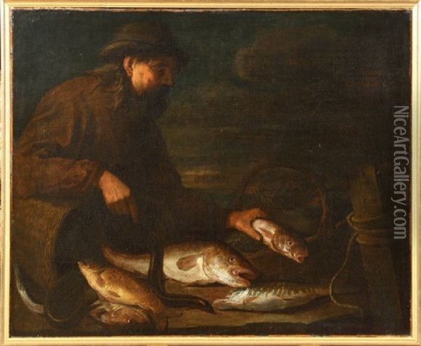 Le Poissonnier Oil Painting - Nicolaes Van Gelder