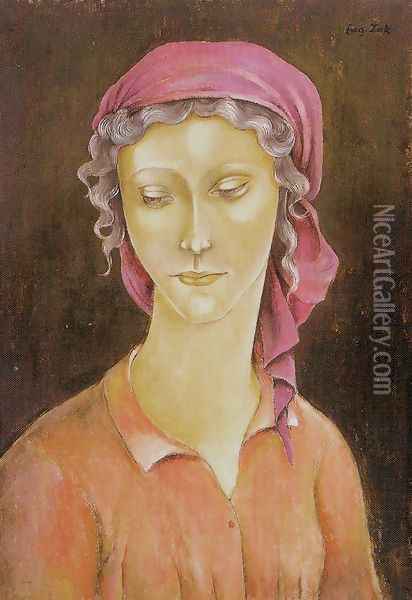 Bust of a Young Girl Oil Painting - Eugene Zak