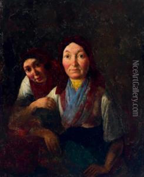 Viticoltrice E Serva Oil Painting - Johann Michael Neder