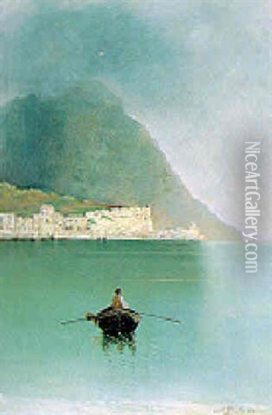 Pescatore A Capri Oil Painting - Salvatore Petruolo