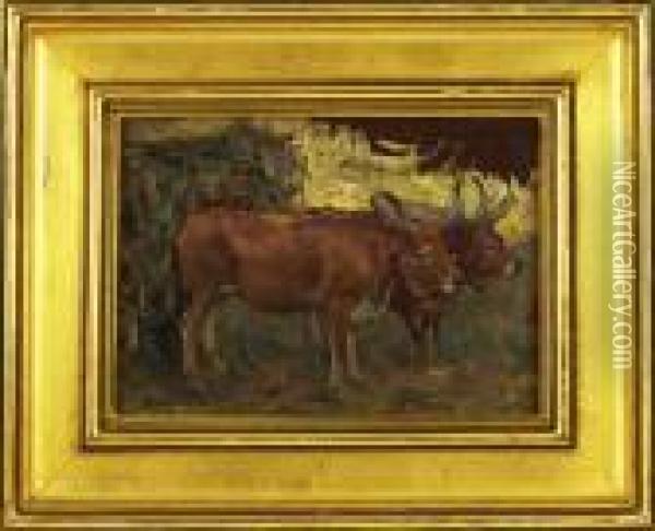 Paisagem Com Vacas Oil Painting - Jose Julio de Souza-Pinto