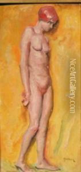 Standing Female Nude Oil Painting - Walter Dean Goldbeck